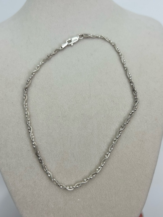 925 Sterling Silver Jewelry - Sterling Silver Twisted Double Chain Anklet 10" Stamped 925 Italy SU